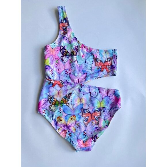 Stella Cove GIRLS PURPLE BUTTERFLY SWIMSUIT size 14 new without tags